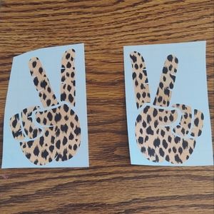 Two Leopard Print Vinyl Jeep Wave Decals